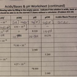 Acids bases & ph worksheet answer key