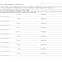 Genre and subgenre worksheet 3 answer key