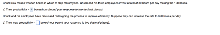Chuck boxes sox ship wooden makes which motorcycles invest employees hours total three solved transcribed problem text been show